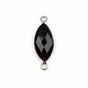 Cherry Tree Beads Onyx 9x23mm Marquise Link with a Silver Plated Brass Bezel - 1 per bag Cherry Tree Beads Onyx 9x23mm Marquise Link with a Silver Plated Brass Bezel - 1 per bag