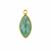 Amazonite 9x19mm Marquis Drop with a Gold Plated Brass Bezel - 1 per bag