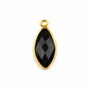 Onyx 9x19mm Marquis Drop with a Gold Plated Brass Bezel - 1 per bag