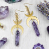 Amethyst Crescent Moon Earring Kit - #017