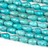 Turquoise Howlite 8x12mm Faceted Rounded Teardrop Beads - 8 inch strand