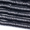Cherry Tree Beads 4x12mm bone heishi beads in black finish, flat round design, 8-inch strand.