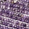 Chevron Amethyst 5x8mm Faceted Rondelle Beads - 15 inch strand