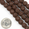 Cherry Tree Beads Waxed Brown Lava 8mm Mala Round Beads - 115 beads per strand 