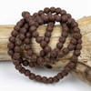 Cherry Tree Beads Waxed Brown Lava 8mm Mala Round Beads - 115 beads per strand 