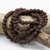 Cherry Tree Beads Waxed Brown Lava 8mm Mala Round Beads - 115 beads per strand 
