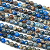 Dyed Blue Impression Jasper 6mm Round Beads - color #02, 15 inch strand