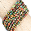 Cherry Tree Beads Dyed Fiesta Rainbow Impression Jasper 6mm Round Beads - color #06 on a 15-inch strand featuring colorful dyed gemstone round beads for jewelry making.