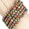 Cherry Tree Beads Dyed Fiesta Rainbow Impression Jasper 8mm Round Beads - color #06, 15 inch strand 