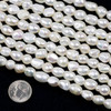 Cherry Tree Beads 9-10mm White Freshwater Pearl Baroque Nugget Beads with a 2.5mm Large Hole - approx. 8 inch strand 