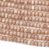 Peach Moonstone 6x10mm Faceted Rondelle Beads - 8 inch strand