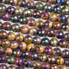 Tigereye 8mm Faceted Round Beads with an AB finish - 15 inch strand