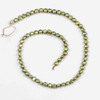 Fresh Water Pearl 5x7mm Green Flat-Sided Potato Beads - 15 inch strand