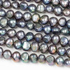 Fresh Water Pearl 7x8mm Grey Flat-Sided Potato Beads - 15 inch strand