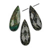 African Turquoise 15x40mm Faceted Top Side Drilled Teardrop Pendant with a Flat Back - 1 per bag