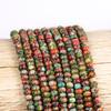 Cherry Tree Beads Dyed Fiesta Rainbow Impression Jasper 3x4mm Rondelle Beads - color #06, 15 inch strand