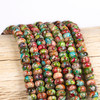 Cherry Tree Beads Dyed Fiesta Rainbow Impression Jasper 4x6mm Rondelle Beads - color #06 on a 15-inch strand featuring colorful dyed gemstone rondelle beads for jewelry making.