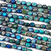 Dyed Turquoise and Blue Impression Jasper 5x7mm Drum Beads - color #05, 15 inch strand