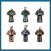 Gemstone 16x20mm Mushroom Pendant with Silver Loop and 3x6mm Bail - 1 per bag