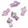 Cherry Tree Beads Lepidolite 16x20mm Mushroom Pendant with Silver Loop and 3x6mm Bail - 1 per bag 