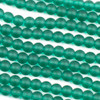 Matte Glass, Sea Glass Style 6mm Peacock Green Round Beads - 15 inch strand