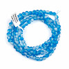 Crackle Glass 6mm Bright Blue Round Beads - color #V7, 30 inch strand