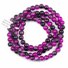 Crackle Glass 8mm Hot Pink & Black Round Beads - color #V37, 30 inch strand