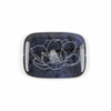 Dumortierite 30x40mm Etched Lotus Center Drilled Rectangle Pendant - 1 per bag