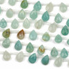 Amazonite 7x10mm Faceted Top Drilled Teardrop Beads - 8 inch strand