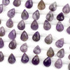 Amethyst 7x10mm Faceted Top Drilled Teardrop Beads - 8 inch strand