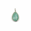 Amazonite 8x14mm faceted teardrop pendant with sterling silver bezel, natural gemstone by Cherry Tree Beads.