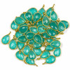 Cherry Tree Beads Aqua Chalcedony approximately 8x14mm Faceted Tiny Teardrop Drop with a Gold Vermeil Bezel - 1 piece 