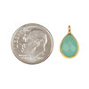 Cherry Tree Beads Aqua Chalcedony approximately 8x14mm Faceted Tiny Teardrop Drop with a Gold Vermeil Bezel - 1 piece 