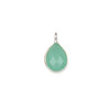 Cherry Tree Beads Aqua Chalcedony approximately 8x14mm Faceted Tiny Teardrop Drop with a Sterling Silver Bezel - 1 piece 
