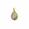 Cherry Tree Beads Labradorite approximately 8x14mm Faceted Tiny Teardrop Drop with a Gold Vermeil Bezel - 1 piece 