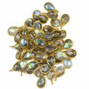 Cherry Tree Beads Labradorite approximately 8x14mm Faceted Tiny Teardrop Drop with a Gold Vermeil Bezel - 1 piece 