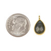 Cherry Tree Beads Labradorite approximately 8x14mm Faceted Tiny Teardrop Drop with a Gold Vermeil Bezel - 1 piece 