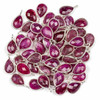 Cherry Tree Beads Ruby approximately 8x14mm Faceted Tiny Teardrop Drop with a Sterling Silver Bezel - 1 piece 