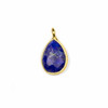 Cherry Tree Beads Lapis approximately 8x14mm Faceted Tiny Teardrop Drop with a Gold Vermeil Bezel - 1 piece 