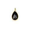 Cherry Tree Beads Onyx approximately 8x14mm Faceted Tiny Teardrop Drop with a Gold Vermeil Bezel - 1 piece 