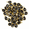 Cherry Tree Beads Onyx approximately 8x14mm Faceted Tiny Teardrop Drop with a Gold Vermeil Bezel - 1 piece 