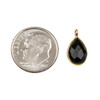 Cherry Tree Beads Onyx approximately 8x14mm Faceted Tiny Teardrop Drop with a Gold Vermeil Bezel - 1 piece 