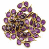 Cherry Tree Beads Purple Quartz approximately 8x14mm Faceted Tiny Teardrop Drop with a Gold Vermeil Bezel - 1 piece 
