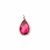Cherry Tree Beads Pink Tourmaline Quartz approximately 8x14mm Faceted Tiny Teardrop Drop with a Sterling Silver Bezel - 1 piece 