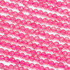 Crystal 2mm Pink Faceted Round Beads - 14 inch strand