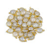 Moonstone 11x20mm Faceted Oval Drop with 18k Gold Bezel and 3 Tiny Dots - 1 per bag