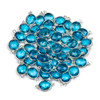 London Blue Quartz 11x20mm Faceted Oval Drop with Sterling Silver Bezel and 3 Tiny Dots - 1 per bag