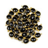 Cherry Tree Beads Onyx 11x20mm Faceted Oval Drop with Gold Vermeil Bezel and 3 Tiny Dots - 1 piece 