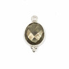 Cherry Tree Beads Pyrite 11x20mm Faceted Oval Drop with Sterling Silver Bezel and 3 Tiny Dots - 1 piece 