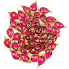 Cherry Tree Beads Pink Tourmaline Quartz 10x21mm Faceted Teardrop Drop with Gold Vermeil Bezel and 3 Tiny Dots - 1 piece 